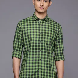 Louis Philippe Jeans Pure Cotton Slim Fit Checked Casual Shirt image 2