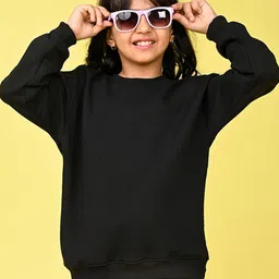 NUSYL Girls Solid Round Neck Oversized Sweatshirt-picture-23