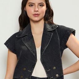 SASSAFRAS Women Crop Denim Jacket-picture-18