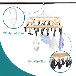 Aura 2-Pcs Cream & Black Coloured Drying Clothes Hanger image 2