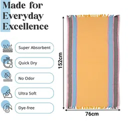 Kuber Industries Assorted 3 Pieces Striped 260 GSM Cotton Bath Towels image 4