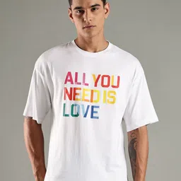 Mast & Harbour Printed Round Neck Oversized Pure Cotton T-shirt-picture-27