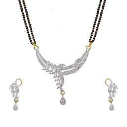 Sitashi Gold-Plated Alloy American Diamond Necklace & Earrings-picture-17