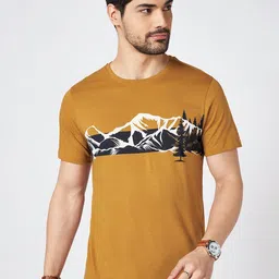 Urban Ranger by pantaloons Men Abstract Printed Round Neck Cotton Slim Fit T-Shirt-picture-20