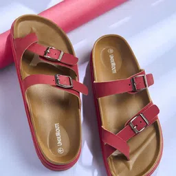 UNDERROUTE Women Printed Open Toe Flats image 1