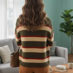 Mast & Harbour Striped Pullover Sweater image 2