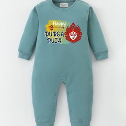 BLUSHES Infants Durga Puja Printed Pure Cotton Romper-picture-23