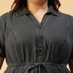 Oxolloxo Denim Shirt Midi Dress image 4