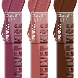 PERPAA Velvet Kiss Set of 3 Waterproof Matte Lipstick -3.5 ml Each -Shades - 04- 05- 07-picture-34