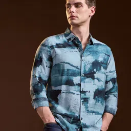 THE BEAR HOUSE Men Slim Fit Opaque Printed Casual Shirt-picture-45