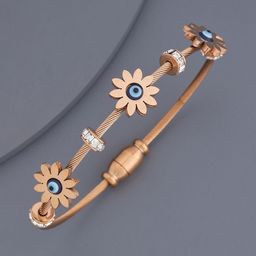 Kushal's Fashion Jewellery Rose Gold Plated Stone Studded Kada Bracelet-picture-44