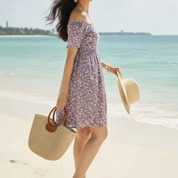 AADVIKA Floral Print Flared Sleeve A-Line Dress image 3