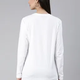 Esplendido Women Typography Printed Drop-Shoulder Sleeves Applique T-shirt image 4