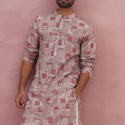 Jompers Men Geometric Printed Indie Prints Kurta-picture-29