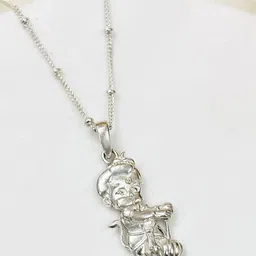 Unniyarcha 92.5Sterling Silver Bal Hanuman Pendant With Chain-picture-11