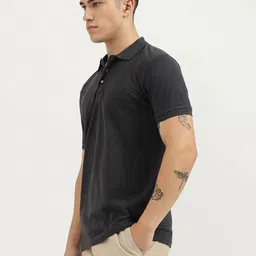 United Colors of Benetton Men Geometric Printed Polo Collar Pure Cotton T-Shirt image 3