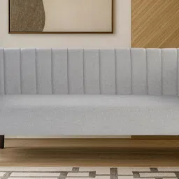 casacraft from pepperfry Ellory Chenille Fabric 3 Seater Sofa In Ash Grey Color image 1