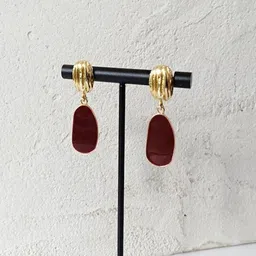 Krelin Gold-Plated Artificial Stones Studded Elegant Contemporary Drop Earrings image 5