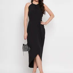 Color Cocktail Women Slit Fit & Flare Midi Dress-image-44