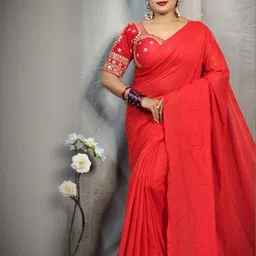 RIDDHIMAN FASHION Pure Cotton Saree-image-36