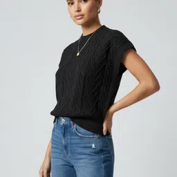 glitchez Cable Knit Extended Sleeves Pullover-picture-11