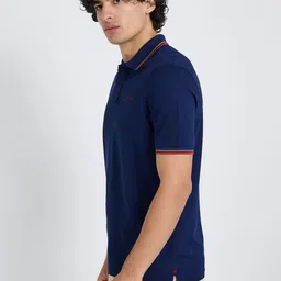 BEN SHERMAN Self Design Polo Collar Regular Fit Cotton T-shirt image 4