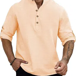 AMRIT TOP WEAR Men Solid Daily Cotton Straight Kurta image 5