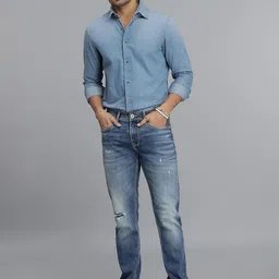 Rookies Men Slim Fit Mid-Rise Mildly Distressed Light Fade Stretchable Jeans image 4