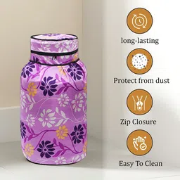 Kuber Industries 2Pcs Purple & White Printed Cotton Gas Cylinder Covers image 2