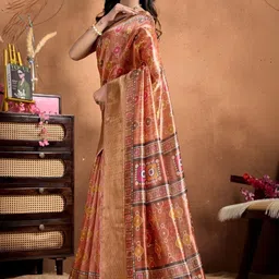 LALITATEX Ethnic Motifs Silk Blend Handloom Mysore Silk Saree image 4