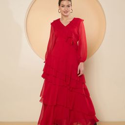 Antheaa Chiffon A-Line Maxi Dress-picture-14