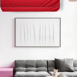 The Furnishing Tree Red Printed Air Conditioner Cover image 4