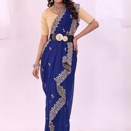 Moda Rapido Ethnic Motifs Beads and Stones Pure Georgette Saree-picture-24