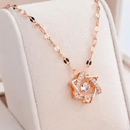 TEMORA Rose Gold-Plated Star Shaped Pendants with Chains image 4