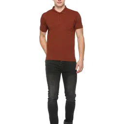 Colors and Blends Men Solid Polo Collar Cotton T-shirt image 4