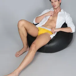 Mast & Harbour Men Mid-Rise Seamless Basic Briefs MnH_001_BRF_YLW/GW/_1PC image 3