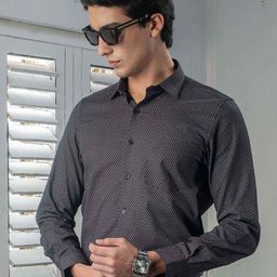 Turtle Men Standard Slim Fit Spread Collar Geometric Printed Cotton Formal Shirt-picture-28
