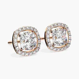 VALANOVA 925 Sterling Silver Plated Rose Gold Diamond Earrings-1.68 gm image 3