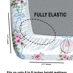 CHHAVI INDIA Pink & Off White Printed 210 TC Microfiber Queen Bedsheet Set 1.83 m x 1.98 m-picture-27