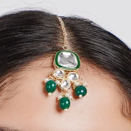 Divisha Gold-Plated Stone Studded & Beaded Jewellery Set image 4