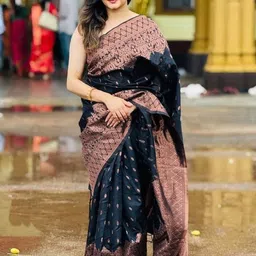 Aaishvyapparels Ethnic Motifs Zari Woven Design Saree With Blouse Piece-picture-32