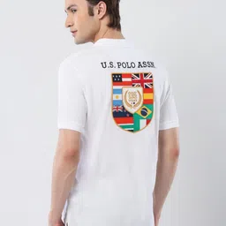 U.S. Polo Assn. 135 Anniversary Graphic Printed Polo Collar Pure Cotton Slim Fit T-shirt image 1