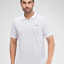 Park Avenue Men Geometric Printed Polo Collar Cotton T-shirt-picture-35