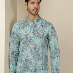 Anouk Rustic Ethnic Motifs Printed Mandarin Colllar Cotton Straight Kurta-picture-36