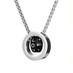 Peora Silver-Plated Stainless Steel Fancy Entangled Rings Love Pendant with Chain image 5