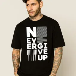 Be Crazy Men Typography Printed Round Neck Cotton Oversized T-shirt-image-56