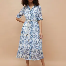 Colour Me by Melange Floral Print Shirt Midi Dress-picture-21