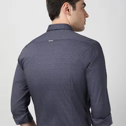 Peter England Spread Collar Roll-Up Sleeves Cotton Slim Fit Shirt image 3