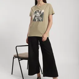 R&B Women Floral Printed Round Neck Regular Fit T-shirt image 3