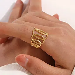 Jewels Galaxy Gold-Plated Anti Tarnish Finger Ring image 4